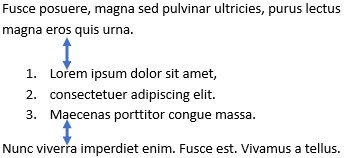 Espacement des listes